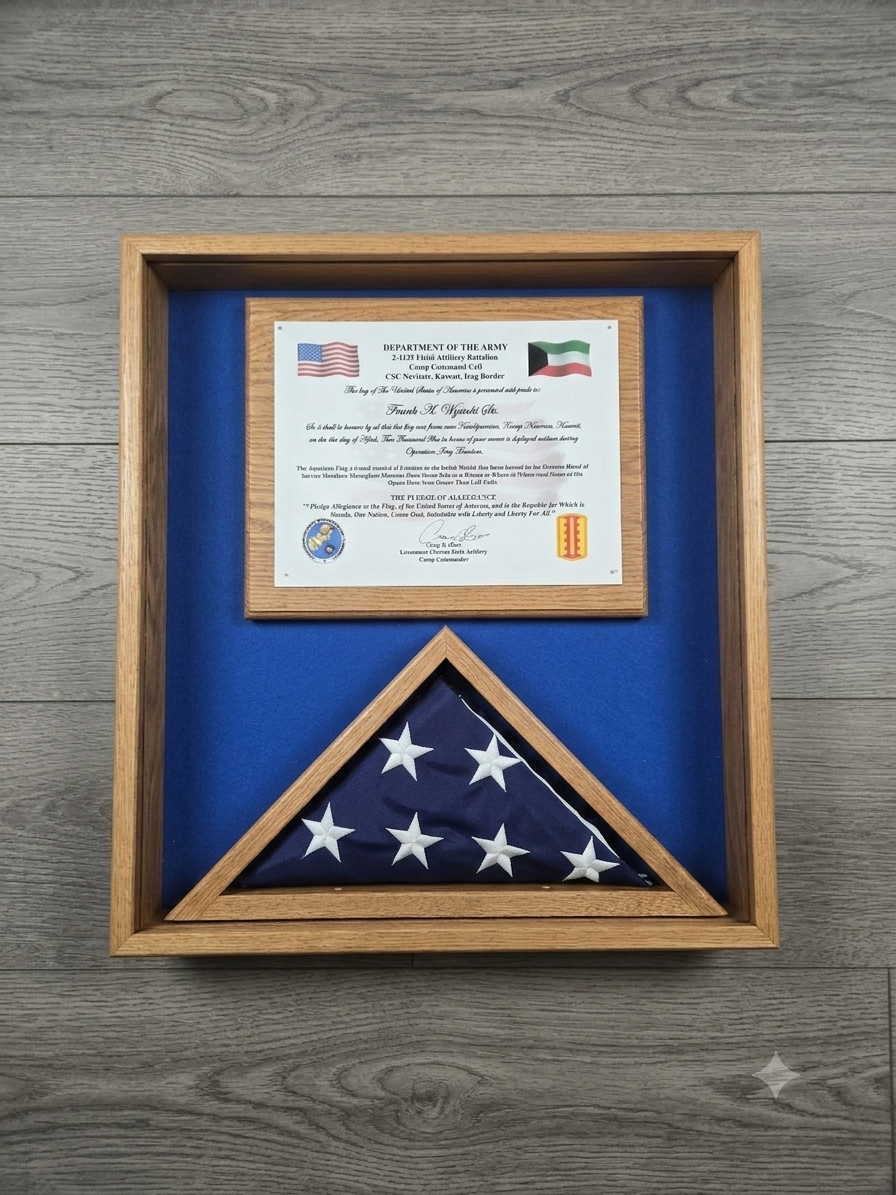 Triangle Flag Case and Memorabilia Shadow Box