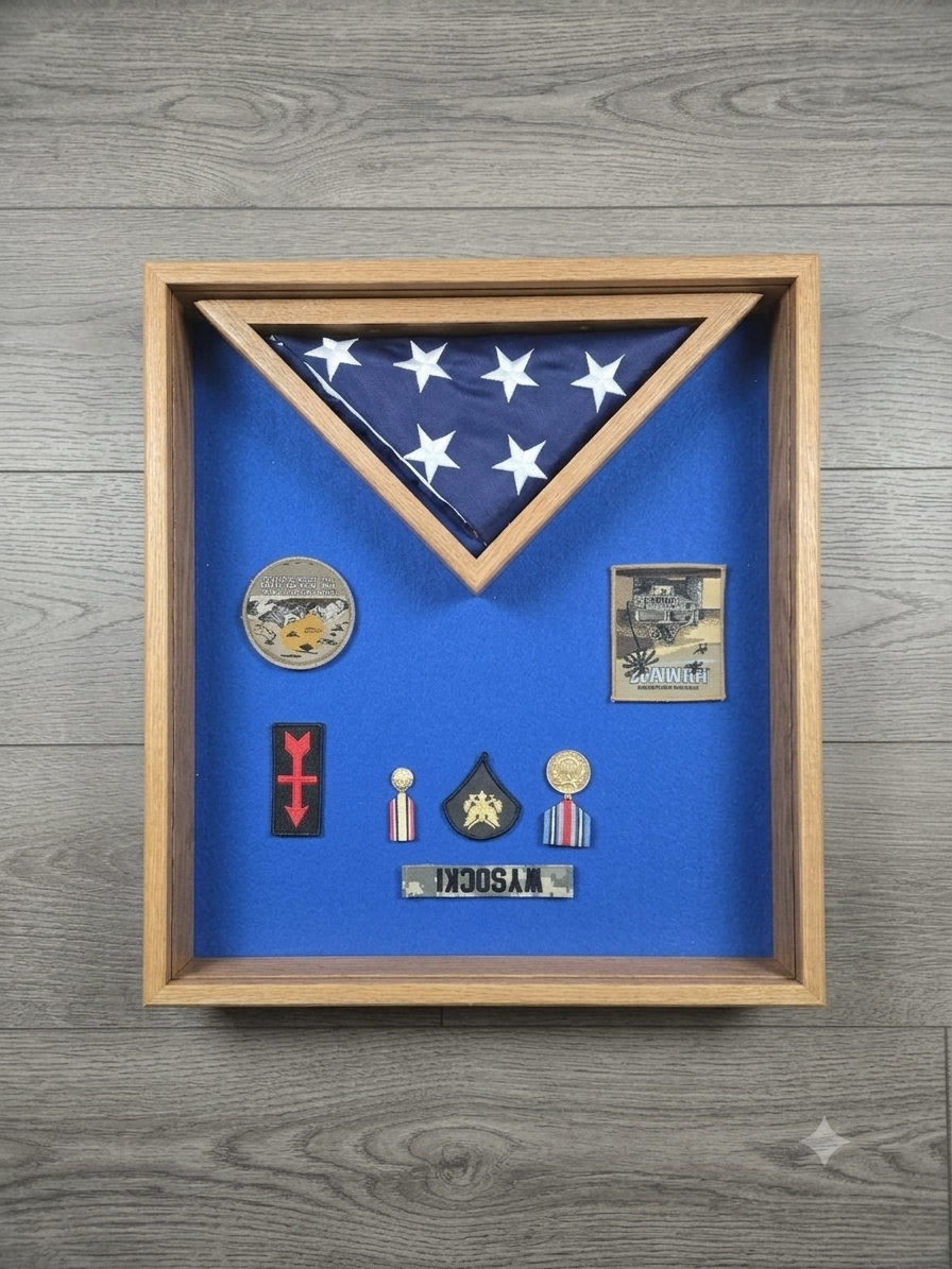 Triangle Flag Case and Memorabilia Shadow Box