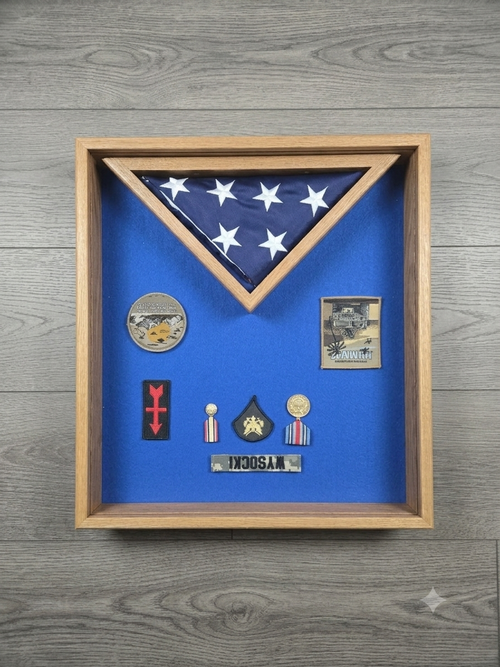 Triangle Flag Case and Memorabilia Shadow Box